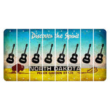 North Dakota Discover the Spirit Cut License Plate Strips (Set of 8) Guitar