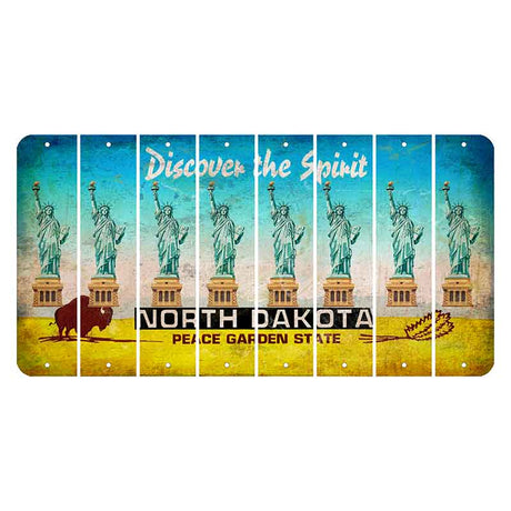 North Dakota Discover the Spirit Cut License Plate Strips (Set of 8) Statue of Liberty