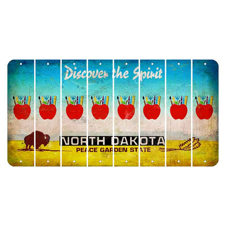 North Dakota Discover the Spirit Cut License Plate Strips (Set of 8) Teacher Apple