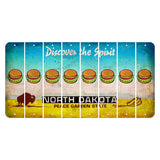 North Dakota Discover the Spirit Cut License Plate Strips (Set of 8) Hamburger