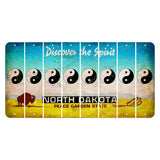 North Dakota Discover the Spirit Cut License Plate Strips (Set of 8) Yin Yang