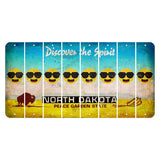 North Dakota Discover the Spirit Cut License Plate Strips (Set of 8) Emoji - Shades