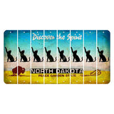 North Dakota Discover the Spirit Cut License Plate Strips (Set of 8) Cat