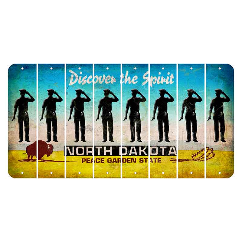 North Dakota Discover the Spirit Cut License Plate Strips (Set of 8) Police Officer