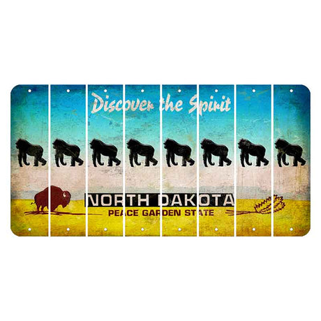 North Dakota Discover the Spirit Cut License Plate Strips (Set of 8) Gorilla