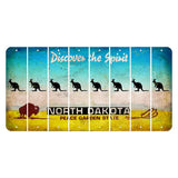 North Dakota Discover the Spirit Cut License Plate Strips (Set of 8) Kangaroo