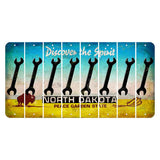 North Dakota Discover the Spirit Cut License Plate Strips (Set of 8) Wrench