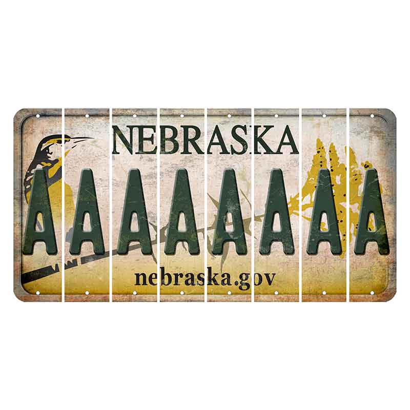 Nebraska.gov Cut License Plate Strips (Set of 8) A