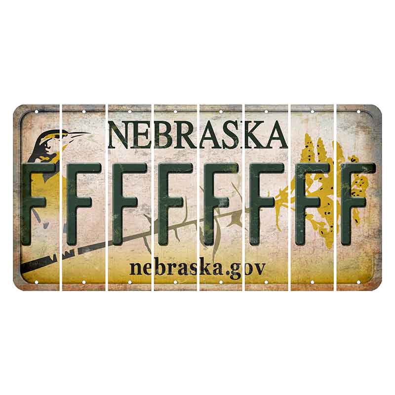 Nebraska.gov Cut License Plate Strips (Set of 8) F