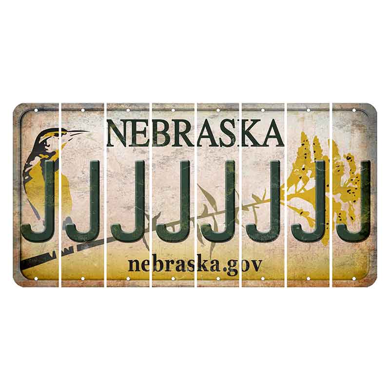 Nebraska.gov Cut License Plate Strips (Set of 8) J