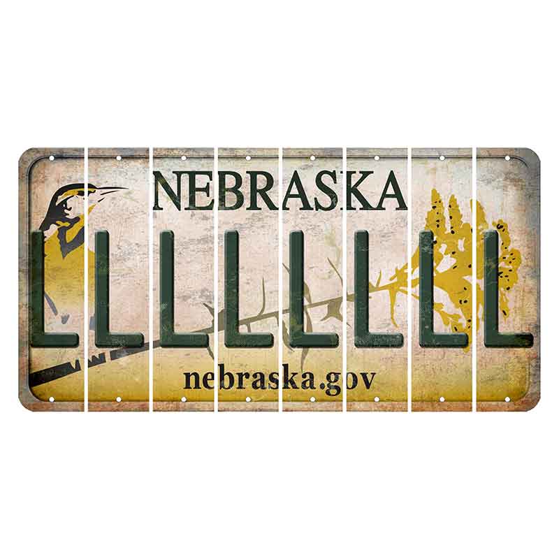 Nebraska.gov Cut License Plate Strips (Set of 8) L