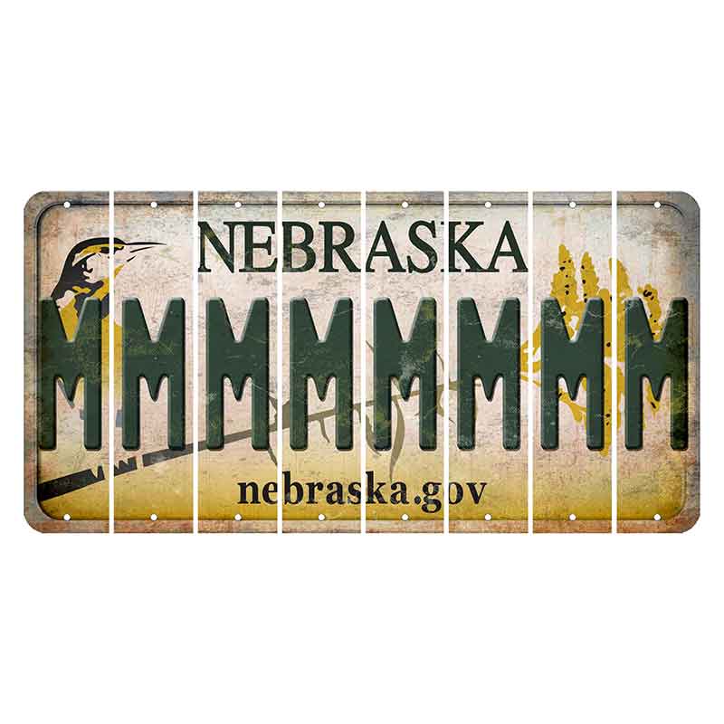 Nebraska.gov Cut License Plate Strips (Set of 8) M