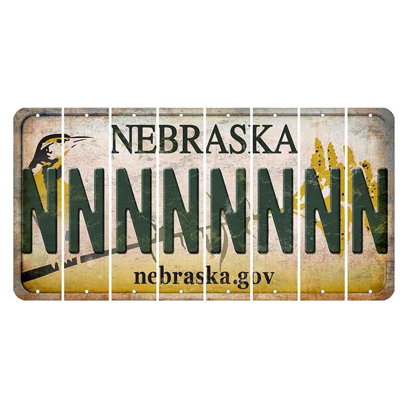 Nebraska.gov Cut License Plate Strips (Set of 8) N