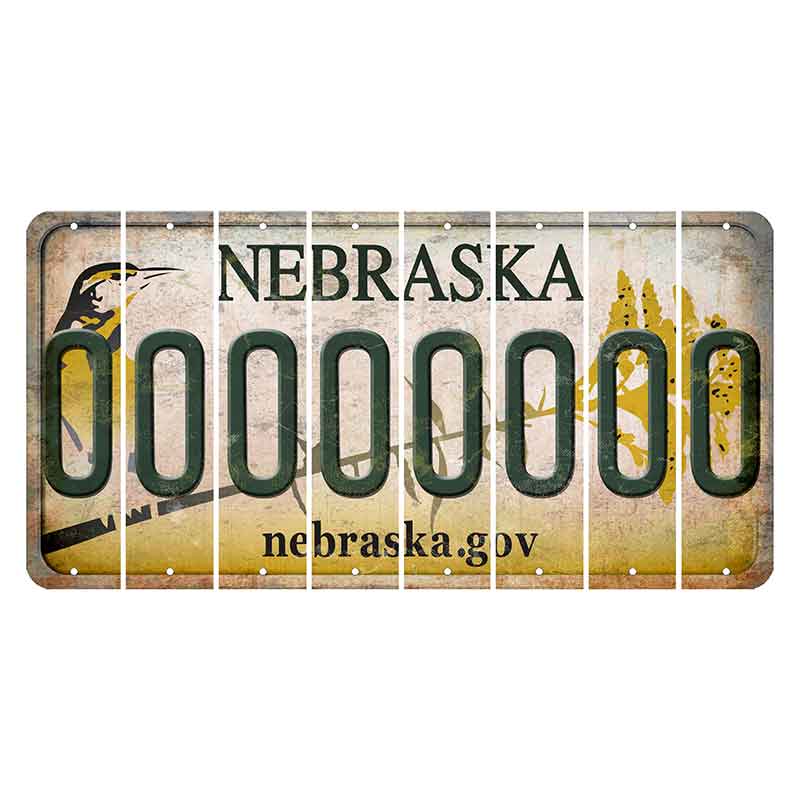 Nebraska.gov Cut License Plate Strips (Set of 8) O