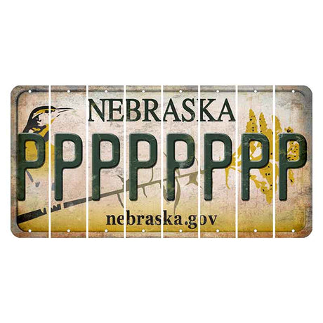 Nebraska.gov Cut License Plate Strips (Set of 8) P