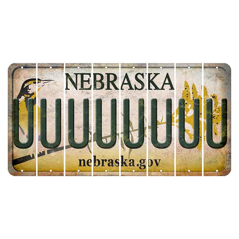 Nebraska.gov Cut License Plate Strips (Set of 8) U