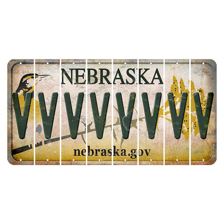 Nebraska.gov Cut License Plate Strips (Set of 8) V