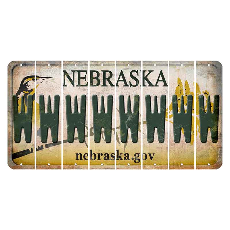 Nebraska.gov Cut License Plate Strips (Set of 8) W