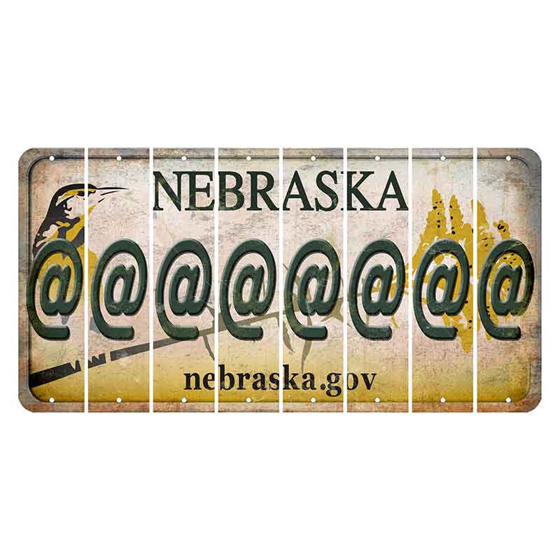 Nebraska.gov Cut License Plate Strips (Set of 8) At Sign