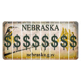 Nebraska.gov Cut License Plate Strips (Set of 8) Dollar Sign