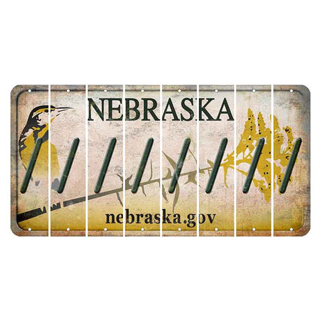 Nebraska.gov Cut License Plate Strips (Set of 8) Forward Slash