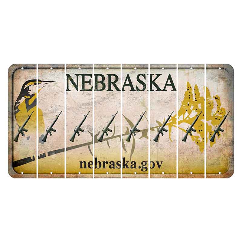 Nebraska.gov Cut License Plate Strips (Set of 8) Rifle