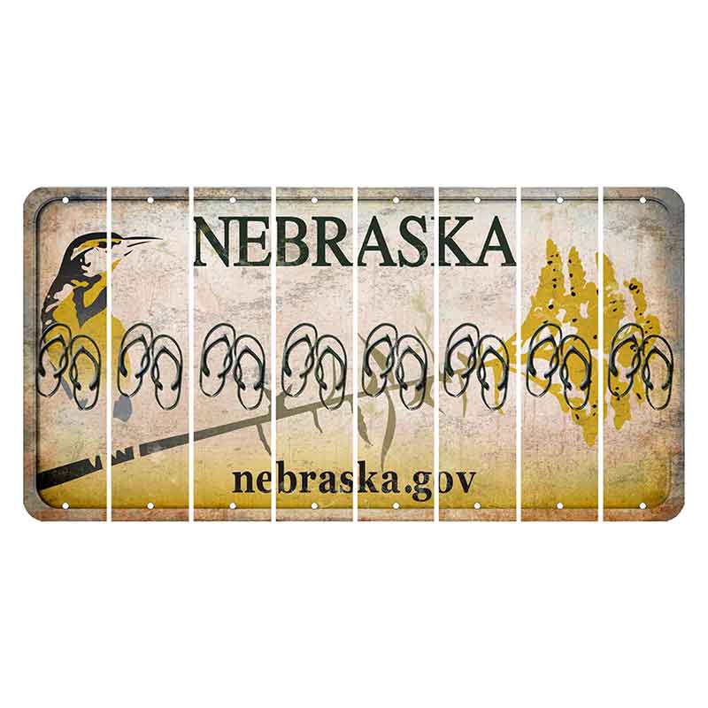 Nebraska.gov Cut License Plate Strips (Set of 8) Flip Flops