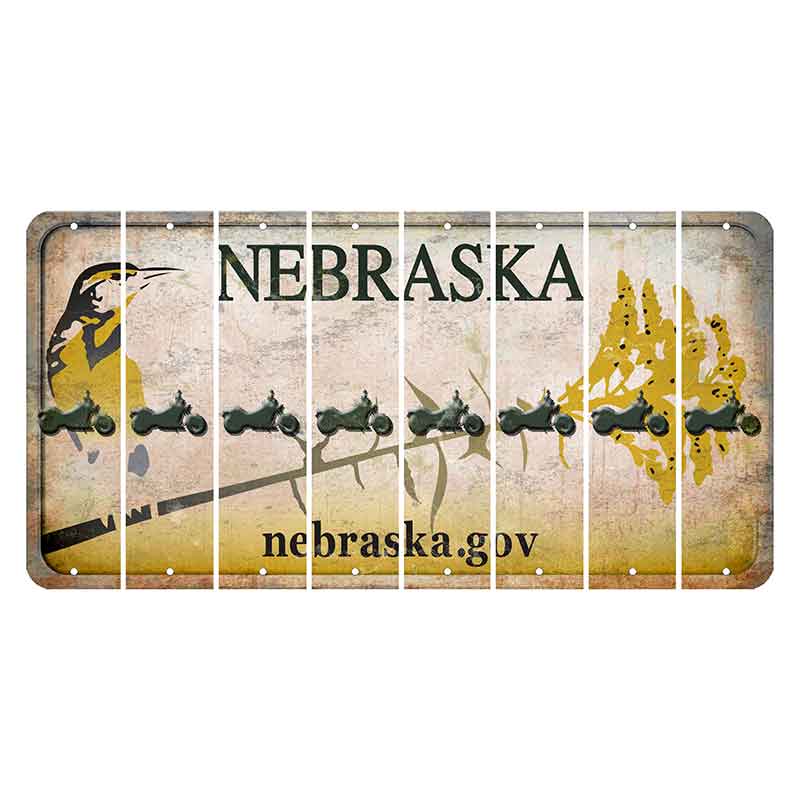 Nebraska.gov Cut License Plate Strips (Set of 8) Motorcycle