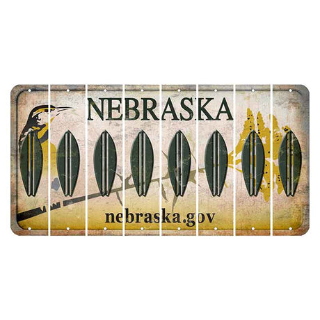 Nebraska.gov Cut License Plate Strips (Set of 8) Surfboard