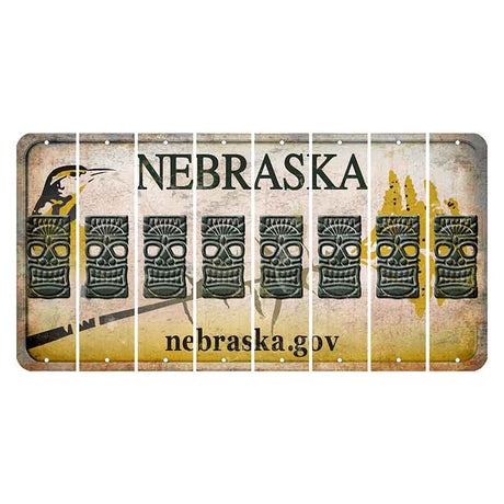 Nebraska.gov Cut License Plate Strips (Set of 8) Tiki