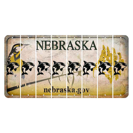 Nebraska.gov Cut License Plate Strips (Set of 8) Whale