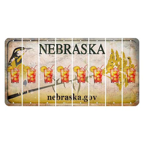 Nebraska.gov Cut License Plate Strips (Set of 8) Cocktail