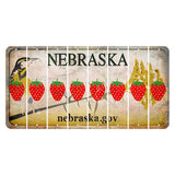 Nebraska.gov Cut License Plate Strips (Set of 8) Strawberry