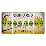 Nebraska.gov Cut License Plate Strips (Set of 8) Alien