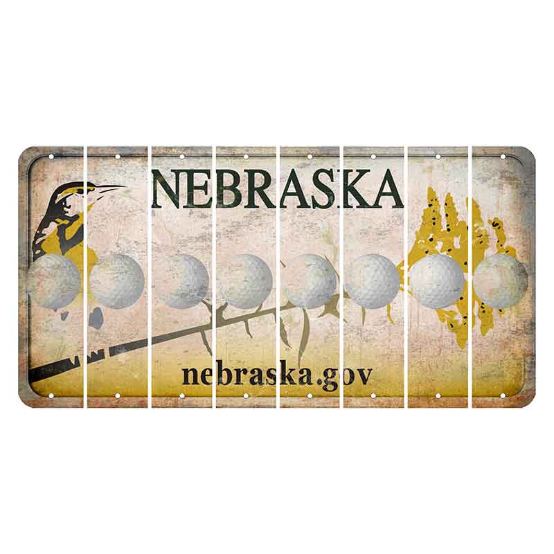 Nebraska.gov Cut License Plate Strips (Set of 8) Golfball