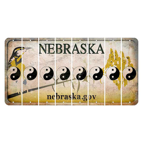 Nebraska.gov Cut License Plate Strips (Set of 8) Yin Yang