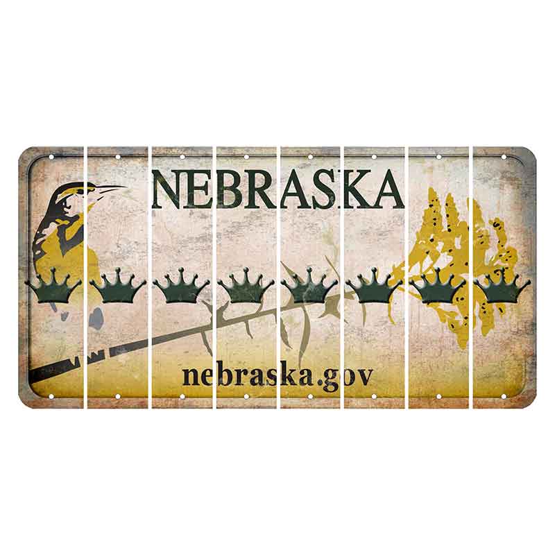 Nebraska.gov Cut License Plate Strips (Set of 8) Crown