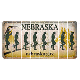 Nebraska.gov Cut License Plate Strips (Set of 8) Cowboy - Leaning