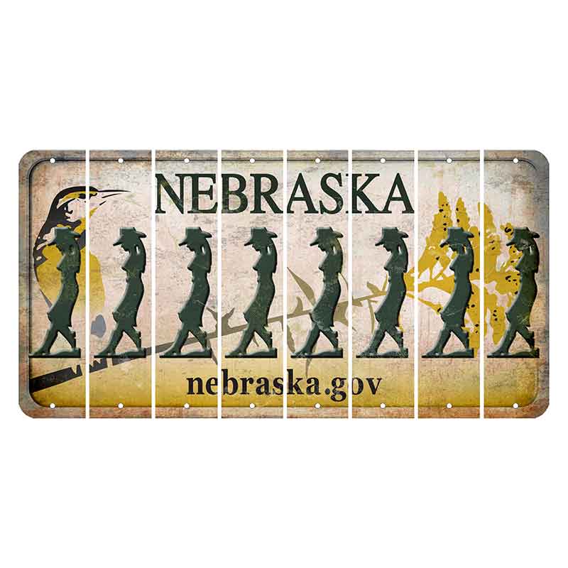 Nebraska.gov Cut License Plate Strips (Set of 8) Cowgirl - Leaning