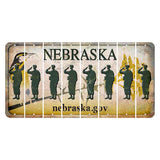 Nebraska.gov Cut License Plate Strips (Set of 8) Soldier - Saluting