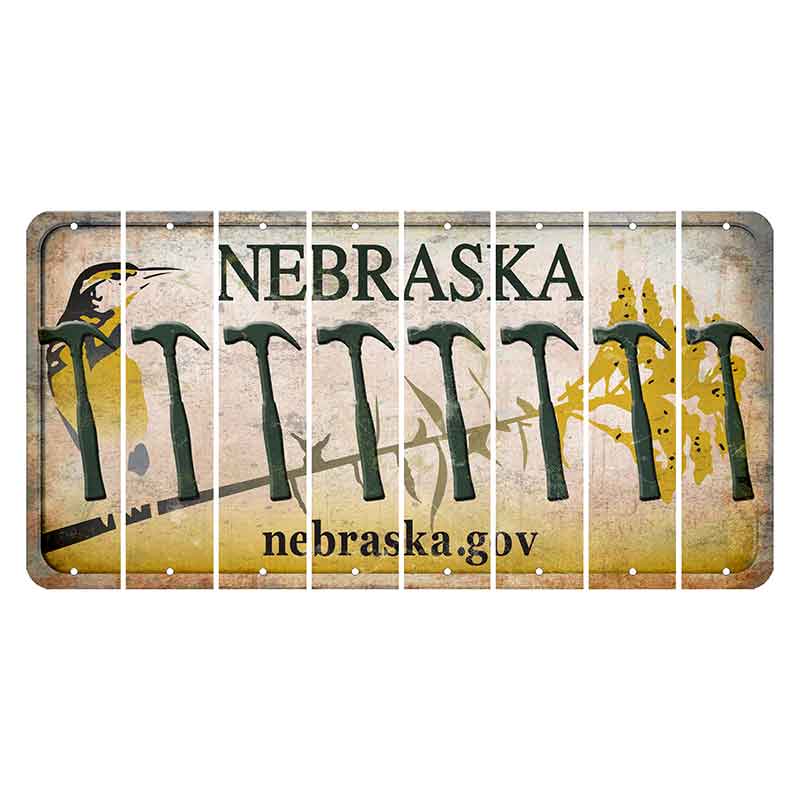 Nebraska.gov Cut License Plate Strips (Set of 8) Hammer