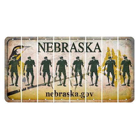 Nebraska.gov Cut License Plate Strips (Set of 8) Zombie