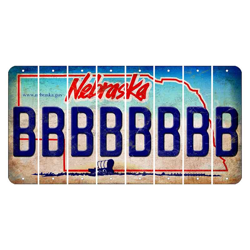 Nebraska Conestoga Wagon Cut License Plate Strips (Set of 8) B