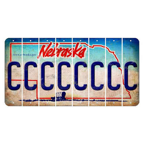 Nebraska Conestoga Wagon Cut License Plate Strips (Set of 8) C