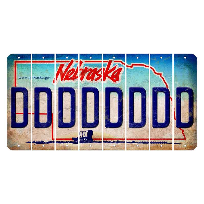 Nebraska Conestoga Wagon Cut License Plate Strips (Set of 8) D