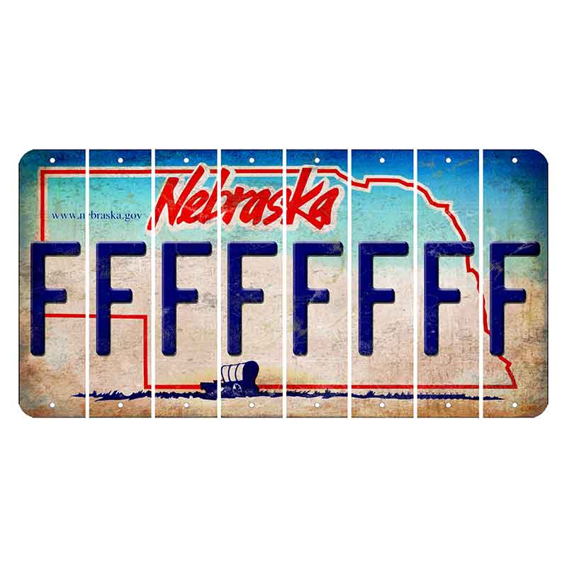 Nebraska Conestoga Wagon Cut License Plate Strips (Set of 8) F