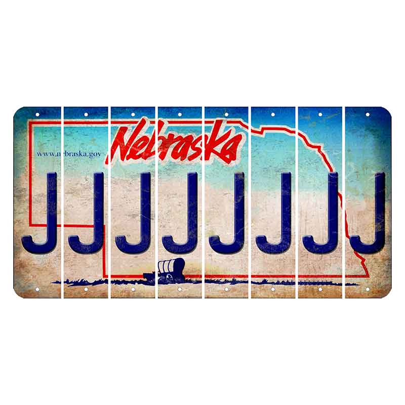 Nebraska Conestoga Wagon Cut License Plate Strips (Set of 8) J