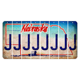 Nebraska Conestoga Wagon Cut License Plate Strips (Set of 8) J