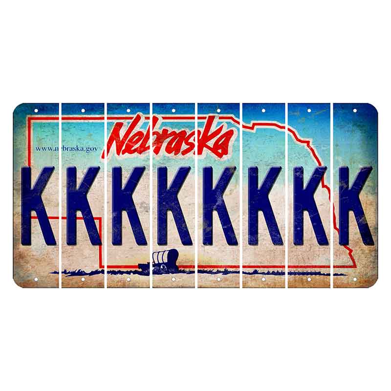 Nebraska Conestoga Wagon Cut License Plate Strips (Set of 8) K