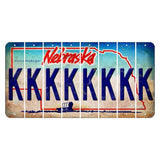 Nebraska Conestoga Wagon Cut License Plate Strips (Set of 8) K